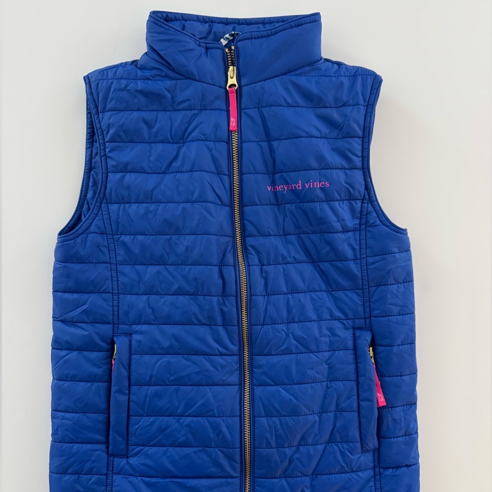 Vineyard Vines Kid’s Blue Vest - Patterned Interior